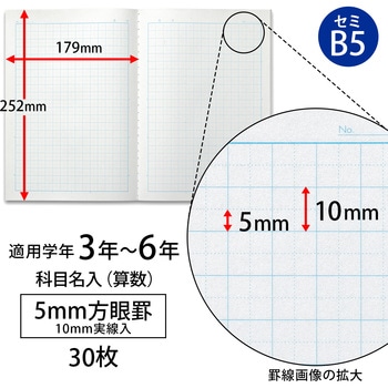 スクールラインプラス 科目名入り(算数) 日本ノート