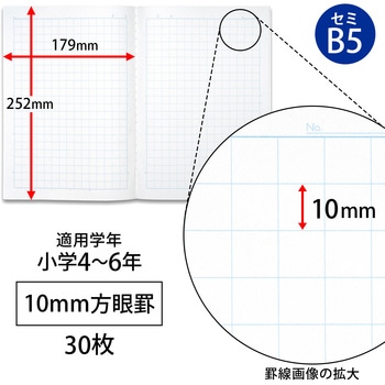 スクールラインプラス 10mm方眼罫 日本ノート