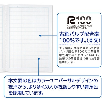 スクールラインプラス 15mm方眼罫(ブルー) 日本ノート