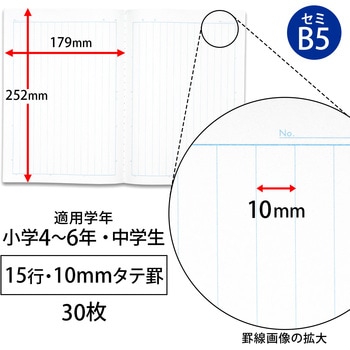 スクールラインプラス タテ罫15行 - 日本ノート