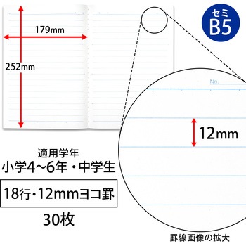 スクールラインプラス ヨコ罫18行 日本ノート