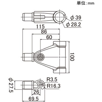 Φ28イレクターパイプ用 プロテクタージョイント 矢崎化工