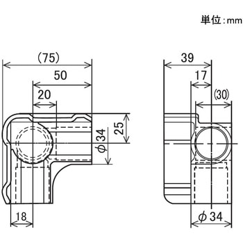 Φ28イレクターパイプ用 キャスター取付けジョイント 矢崎化工
