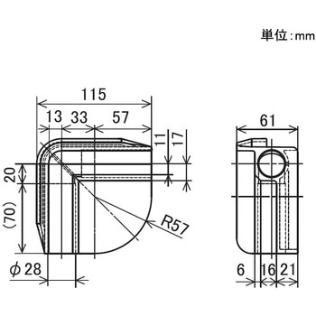 Φ28イレクターパイプ用 キャスター取付けジョイント 矢崎化工