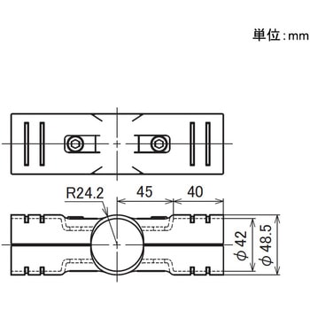 Φ42イレクターパイプ用 メタルジョイント 矢崎化工