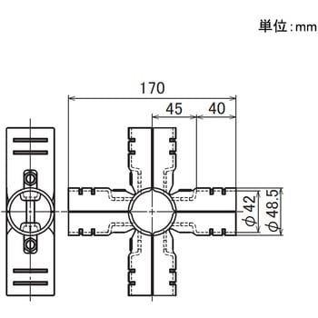 Φ42イレクターパイプ用 メタルジョイント 矢崎化工