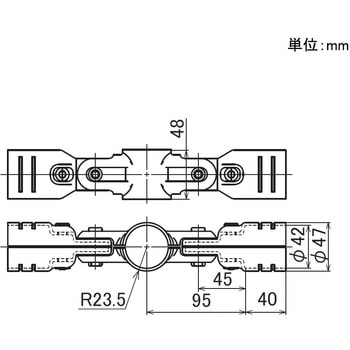 Φ42イレクターパイプ用 メタルジョイント 矢崎化工