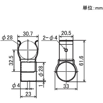 Φ28イレクターパイプ用 はめ込み金具 矢崎化工