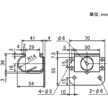 Φ28イレクターパイプ用 パイプ受け金具 矢崎化工
