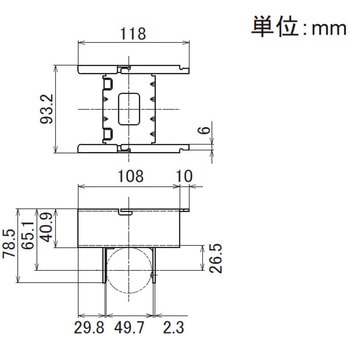 Φ42イレクターパイプ用 クリフォームプラコンワイド受け金具 - 矢崎化工
