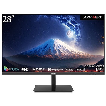 液晶ディスプレイ/28型/3840×2160/HDMI×2、DP×1/ブラック/スピーカー：有 JAPANNEXT
