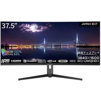 液晶ディスプレイ/37.5型/3840×1600/HDMI×1、DP×1、USB Type-C×1/ブラック/スピーカー：有 JAPANNEXT