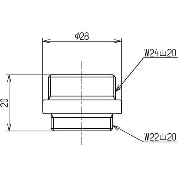 THD8-2 取り付け部品(内ねじ水栓用、W24山20) 1個 TOTO 【通販モノタロウ】