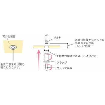 天井埋め込み用ワイヤーグリッパー 荒川技研工業