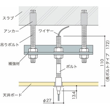 天井埋め込み用ワイヤーグリッパー 荒川技研工業