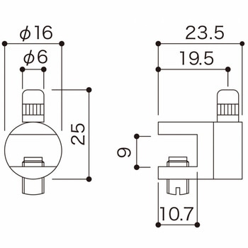 ガラス棚吊り用ワイヤーグリッパー(挟み込みタイプ) 荒川技研工業