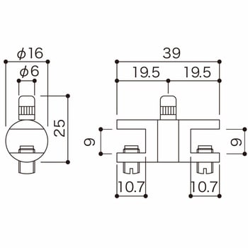 ガラス棚吊り用ワイヤーグリッパー(挟み込みタイプ) 荒川技研工業