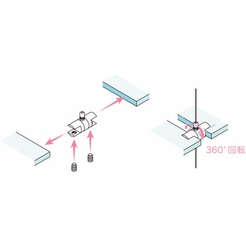 ガラス棚吊り用ワイヤーグリッパー(挟み込みタイプ) 荒川技研工業