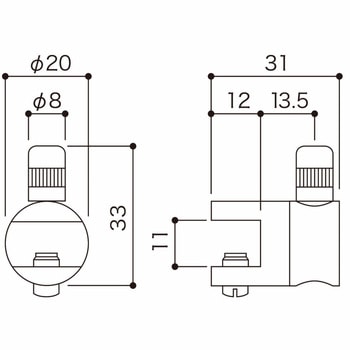 ガラス棚吊り用ワイヤーグリッパー(挟み込みタイプ) 荒川技研工業