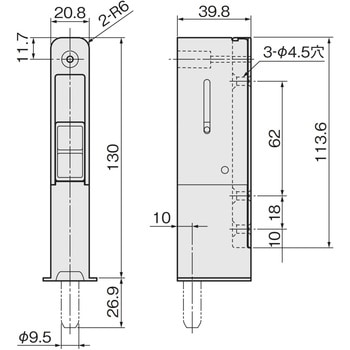 No.150 引戸用フランス落し 1個 ATOM 【通販モノタロウ】