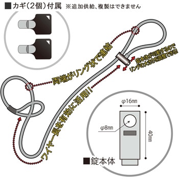 フリーワイヤーロック強 WAKI