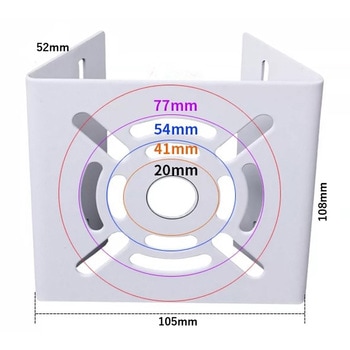 監視・ドームカメラポールマウントブラケット固定スタンド取り付け金具108x105mm【白】 bitstrong
