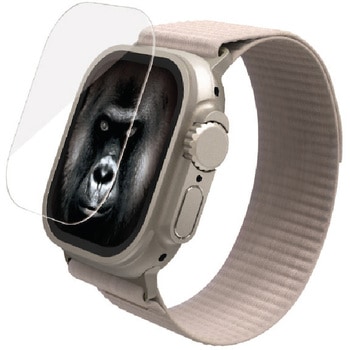 アップルウォッチ ガラス 保護フィルム Ultra2/Ultra [49mm] 超高透明 光反射軽減 ゴリラ セラミックコート エレコム