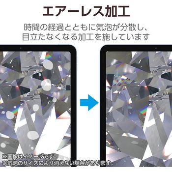 iPad 10.9インチ 第10世代 用 ガラスフィルム ダイヤモンドコート 高透明 ガイドフレーム付 強化ガラス 表面硬度10H超 指紋防止 飛散防止 気泡防止 エレコム