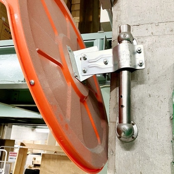 ワールド 現場用ミラー(カーブミラー) 48.6～50Φ用取付金具付 MIZUKAMI(水上)