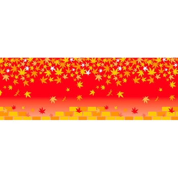 ビニール幕秋のイメージ(もみじとレンガ) アルファ[販促]