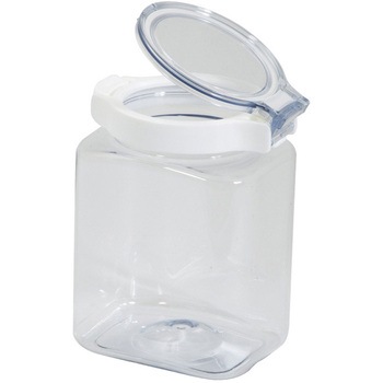 上から中身が見えるワンプッシュキャニスター パール金属