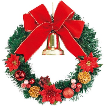 30cmポインセチアリース(レッド) - アルファ[販促]