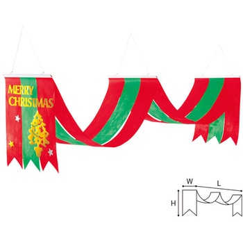 クリスマスツリー2連ペナント アルファ[販促]