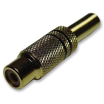 ブラック インライン 金メッキ RCA メス ジャック MULTICOMP