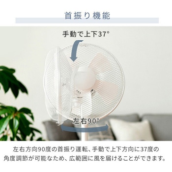 扇風機 左右首振り 風量3段階 押しボタン 切りタイマー付き 静音 YAMAZEN(山善)