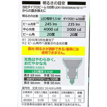 LEDスポットライト用ランプ(LDR6シリーズ) パナソニック(Panasonic) ビームランプタイプLED電球 【通販モノタロウ】