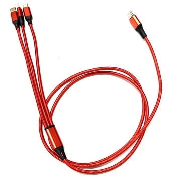 スマートフォン用USBケーブルType-C(2.0) 3in1 MicroUSB Type-B+USB Type-C+Lightning(1メートル) bitstrong