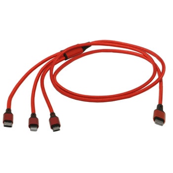 スマートフォン用USBケーブルType-C(2.0) 3in1 MicroUSB Type-B+USB Type-C+Lightning(1メートル) bitstrong