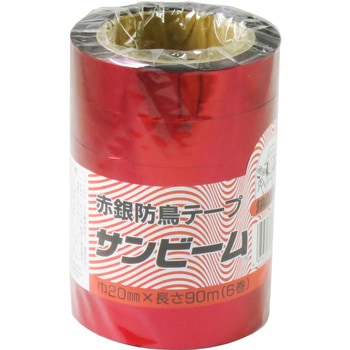 防鳥テープ 幅広赤銀 6PC 三京化成工業