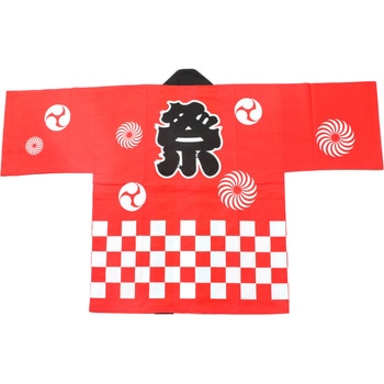祭市松はっぴ 大人用 ツルハタ(服部)