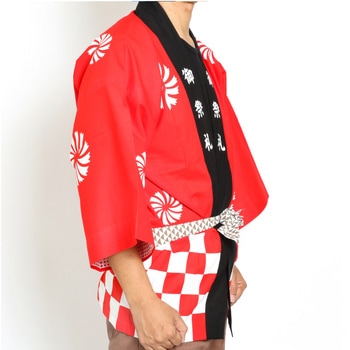 祭市松はっぴ 大人用 ツルハタ(服部)