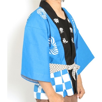 お祭はっぴ 市松柄 大人用 ツルハタ(服部)