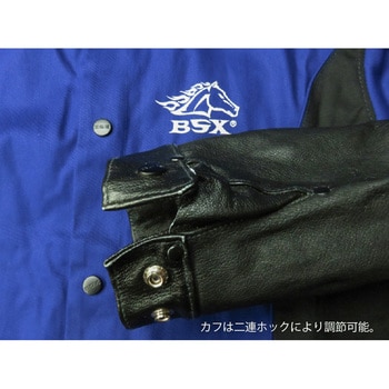 豚表革そで付き難燃性コットン溶接用ジャケット BXRB9C-PS BSX 耐熱