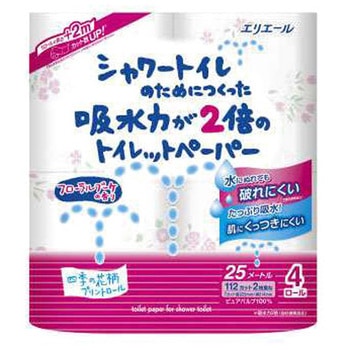 シャワー吸水力が2倍のトイレットフラワー 大王製紙