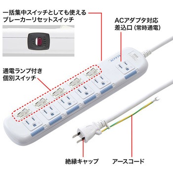 電源タップ サンワサプライ ３ｐ電源タップ 通販モノタロウ