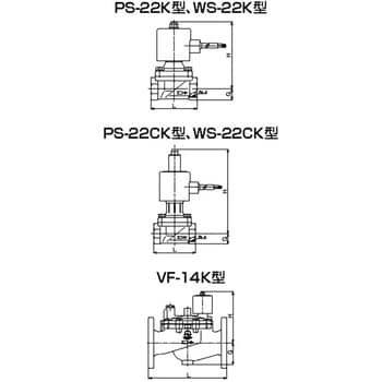 PS22K-W1 噴水用電磁弁 PS-22K型(ピストン式、通電開) 1個 ベン 【通販