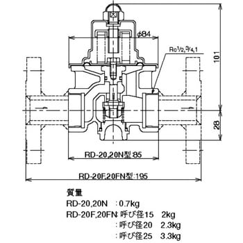 RD20N-DH 減圧弁 RD-20N型(水・液体、空気・気体用)(水道法性能基準