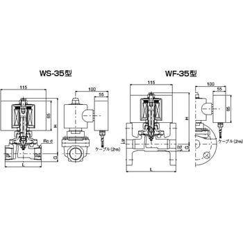 WS35-D 省エネ形電磁弁 WS-35型(ねじ込) 1個 ベン 【通販サイトMonotaRO】