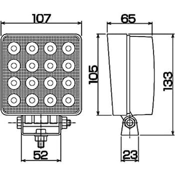 LEDワークライト 16灯 48W カシムラ トラック用フォグランプ(補助