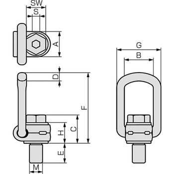 YOKE リフティングポイント M36X4X54 7t (1個) 品番：8-211-070-